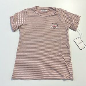 Lauren Moshi Striped “Hate Heart” Tee